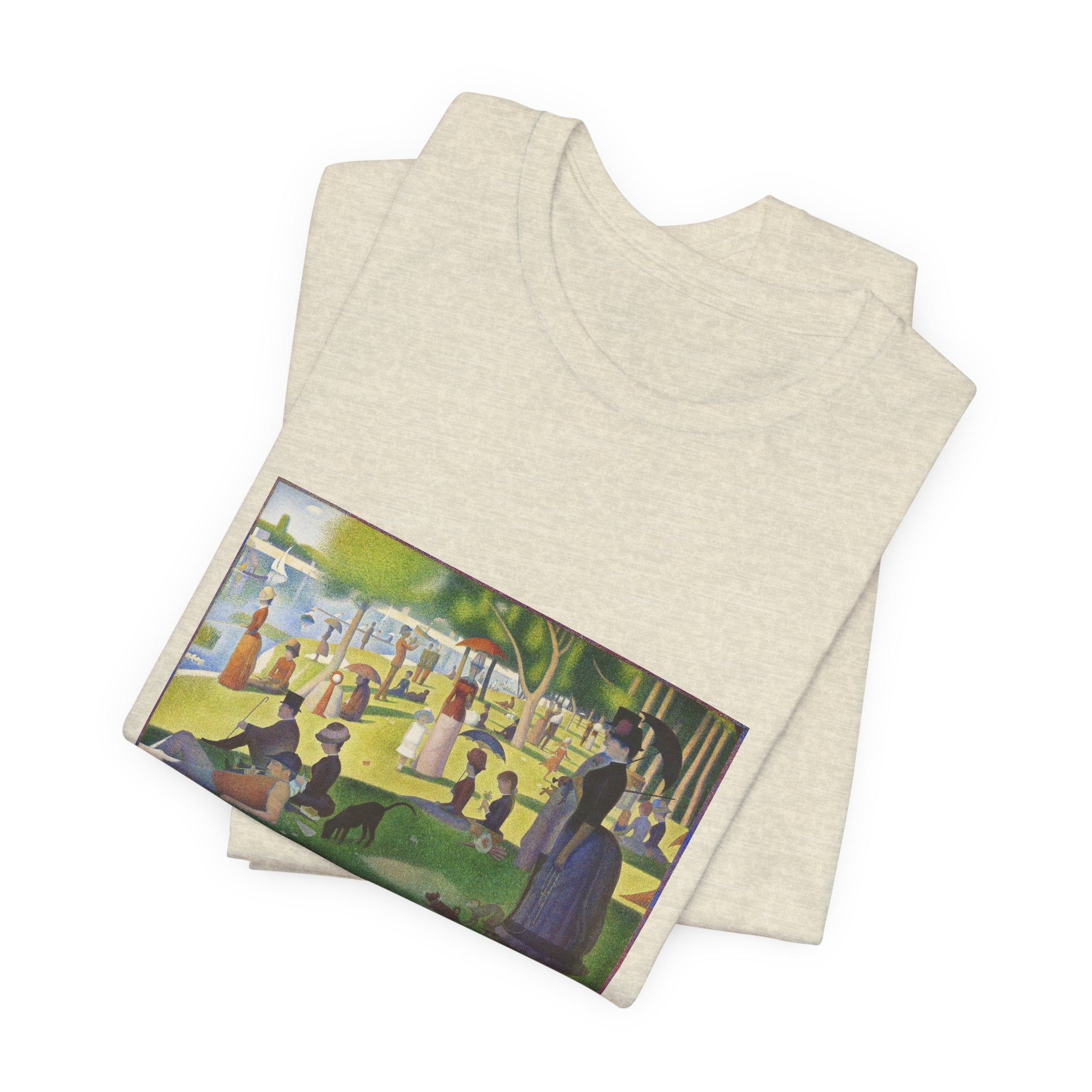 Masters of Art Georges Seurat's A Sunday on La Grande Jatte Unisex Jersey Short Sleeve T-Shirt - POPvault