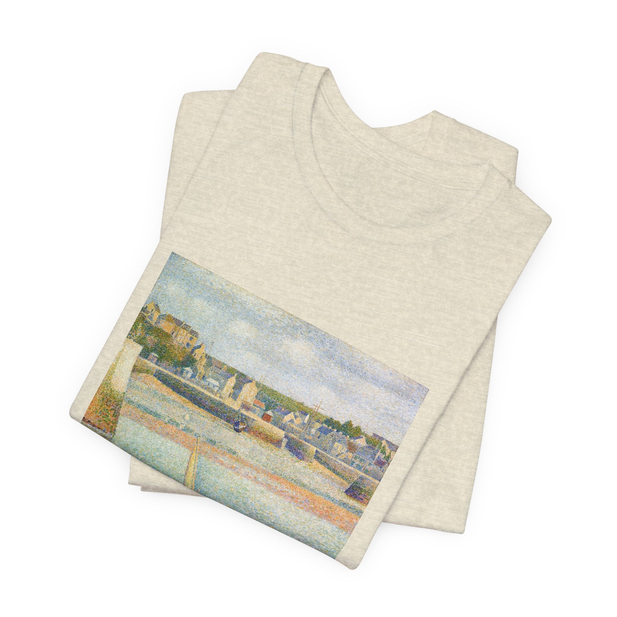 Masters of Art Georges Seurat's The Outer Harbor Unisex Jersey Short Sleeve T-Shirt - POPvault