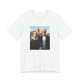 Masters of Art Grant Wood American Gothic Unisex Jersey Short Sleeve T-Shirt - POPvault