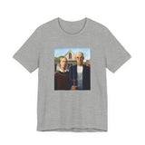 Masters of Art Grant Wood American Gothic Unisex Jersey Short Sleeve T-Shirt - POPvault