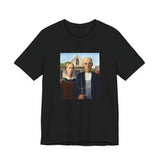 Masters of Art Grant Wood American Gothic Unisex Jersey Short Sleeve T-Shirt - POPvault