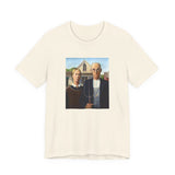Masters of Art Grant Wood American Gothic Unisex Jersey Short Sleeve T-Shirt - POPvault