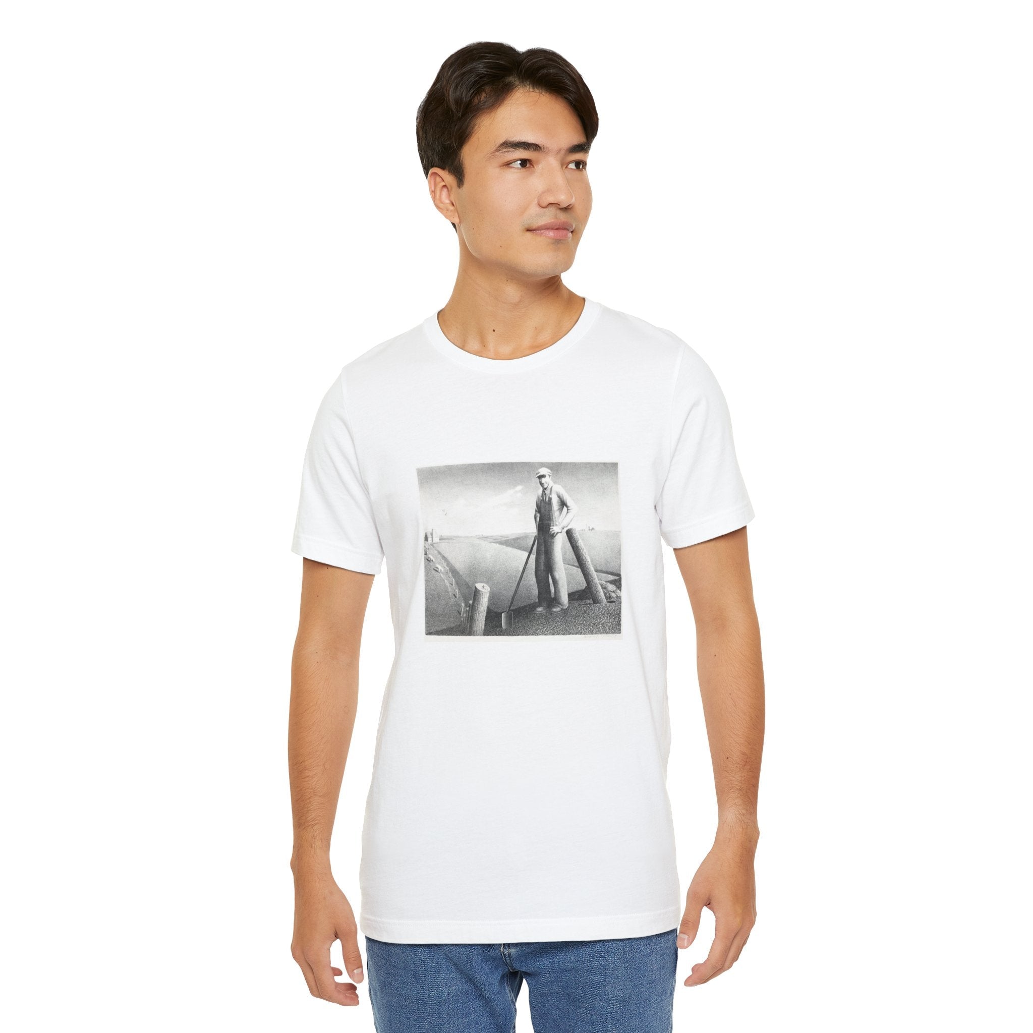 Masters of Art Grant Wood's In the spring Unisex Jersey Short Sleeve T-Shirt - POPvault