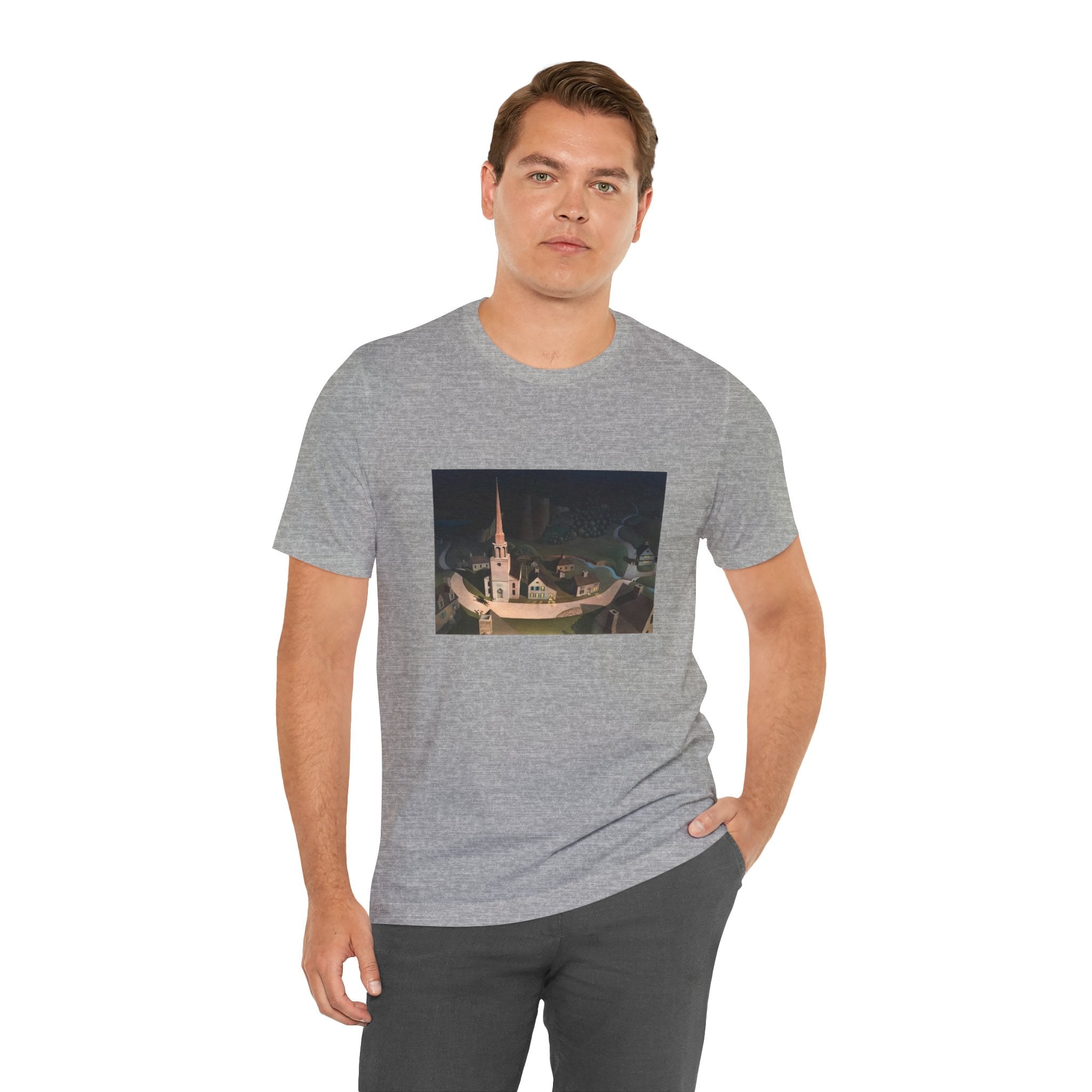 Masters of Art Grant Wood's The Midnight Ride of Paul Revere Unisex Jersey Short Sleeve T-Shirt - POPvault