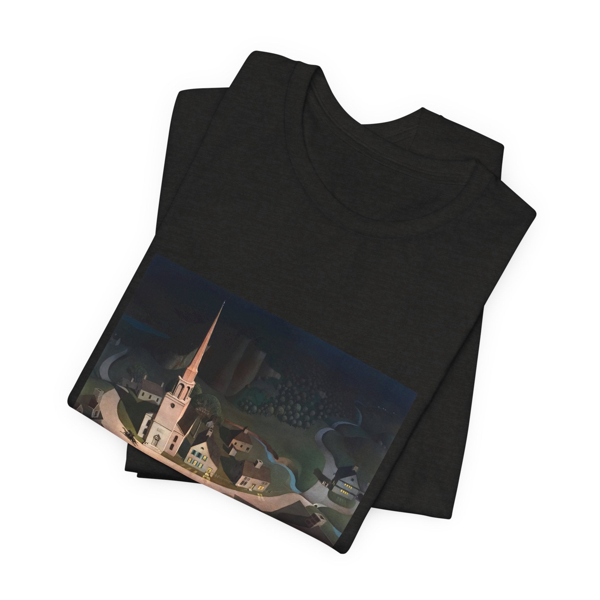 Masters of Art Grant Wood's The Midnight Ride of Paul Revere Unisex Jersey Short Sleeve T-Shirt - POPvault