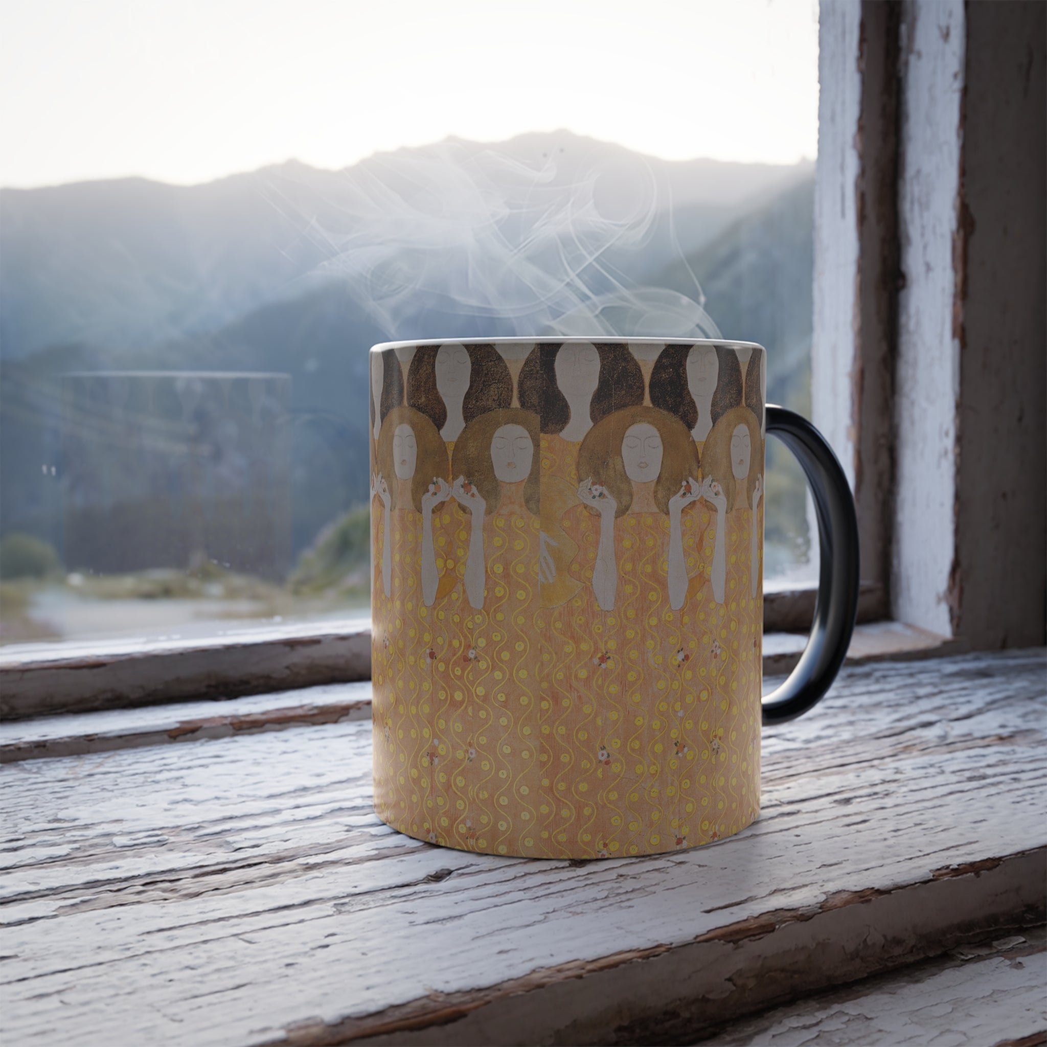 Masters of Art Gustav Klimt's Beethoven Frieze - Color Morphing 11oz Mug - POPvault