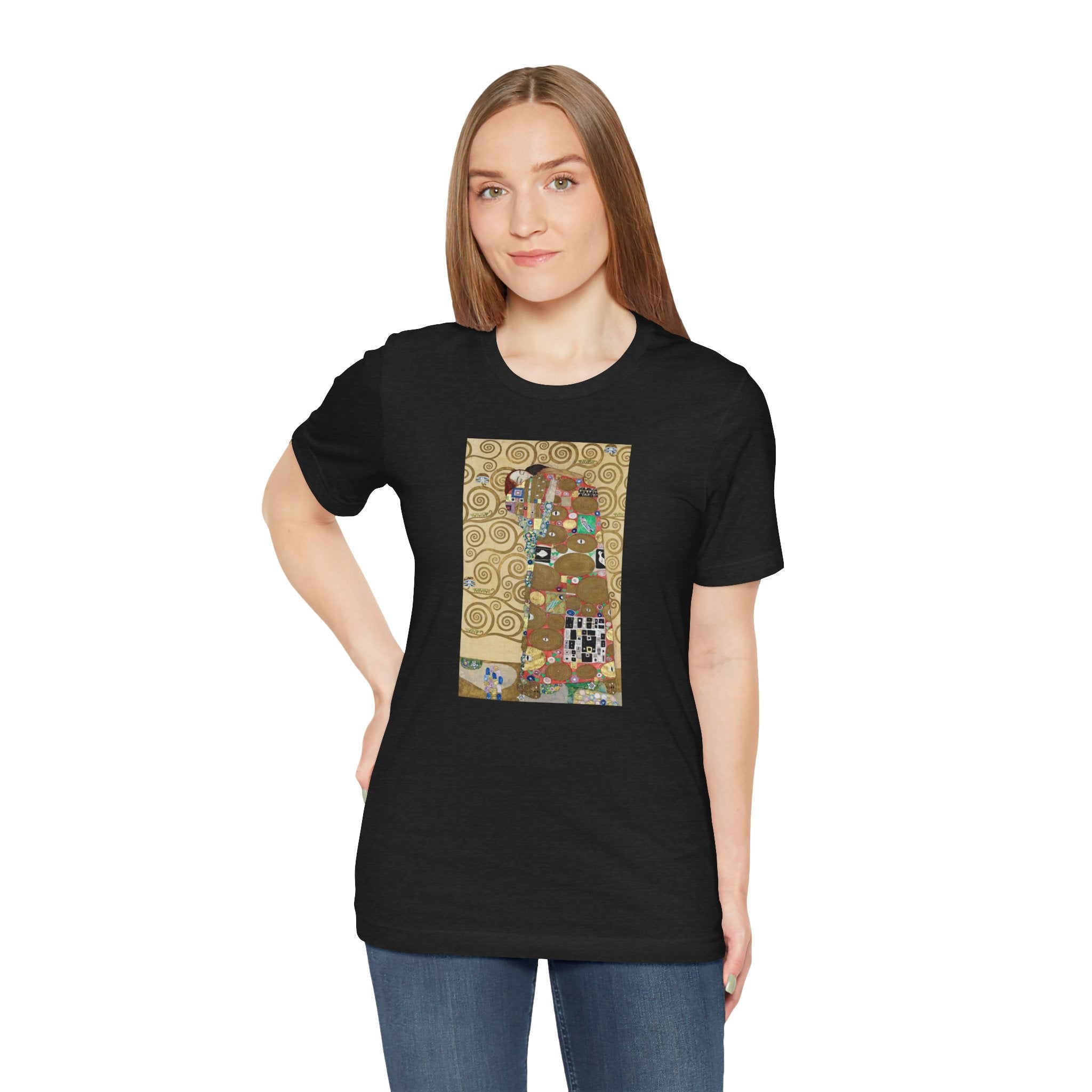 Masters of Art Gustav Klimt's Fulfillment Unisex Jersey Short Sleeve T-Shirt - POPvault