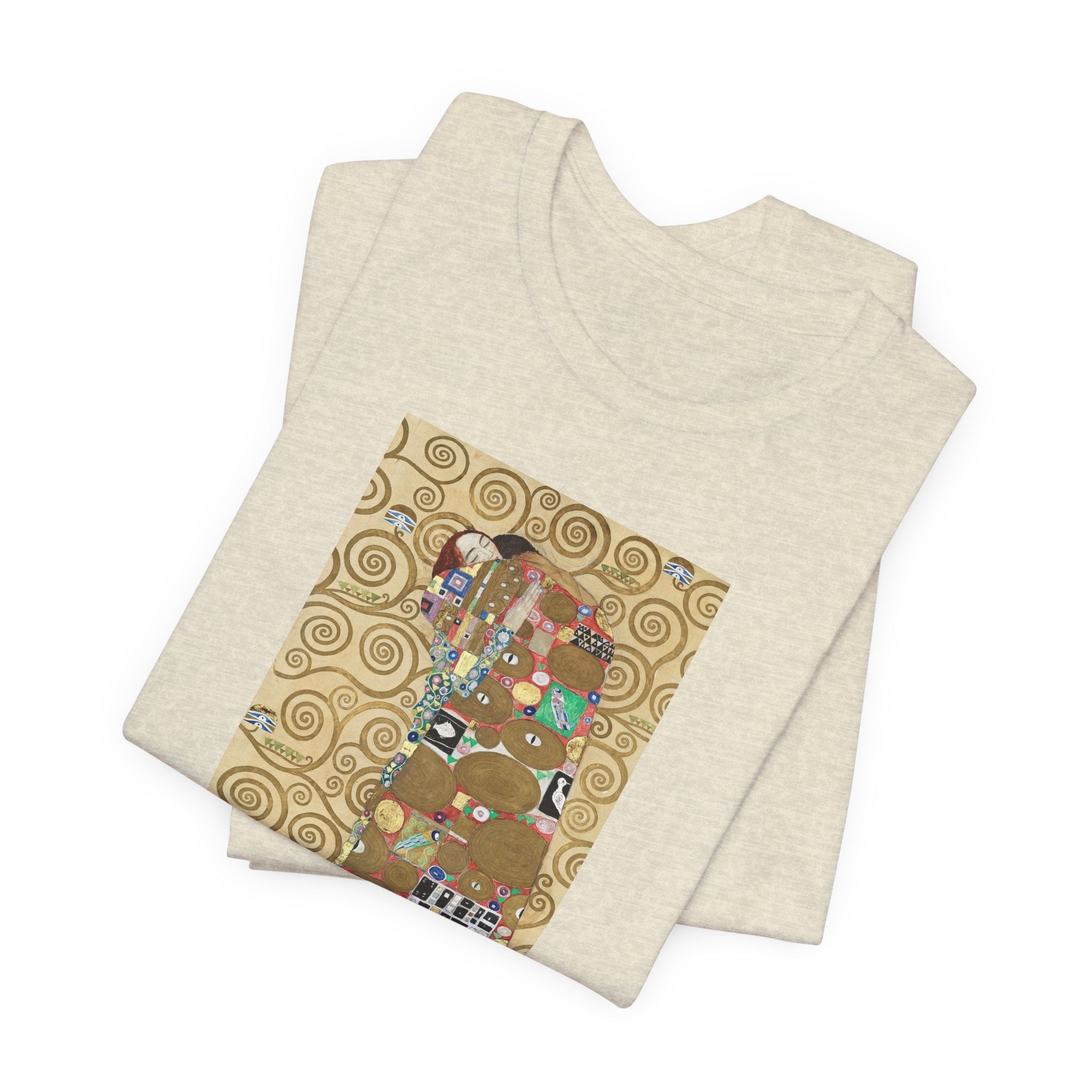 Masters of Art Gustav Klimt's Fulfillment Unisex Jersey Short Sleeve T-Shirt - POPvault