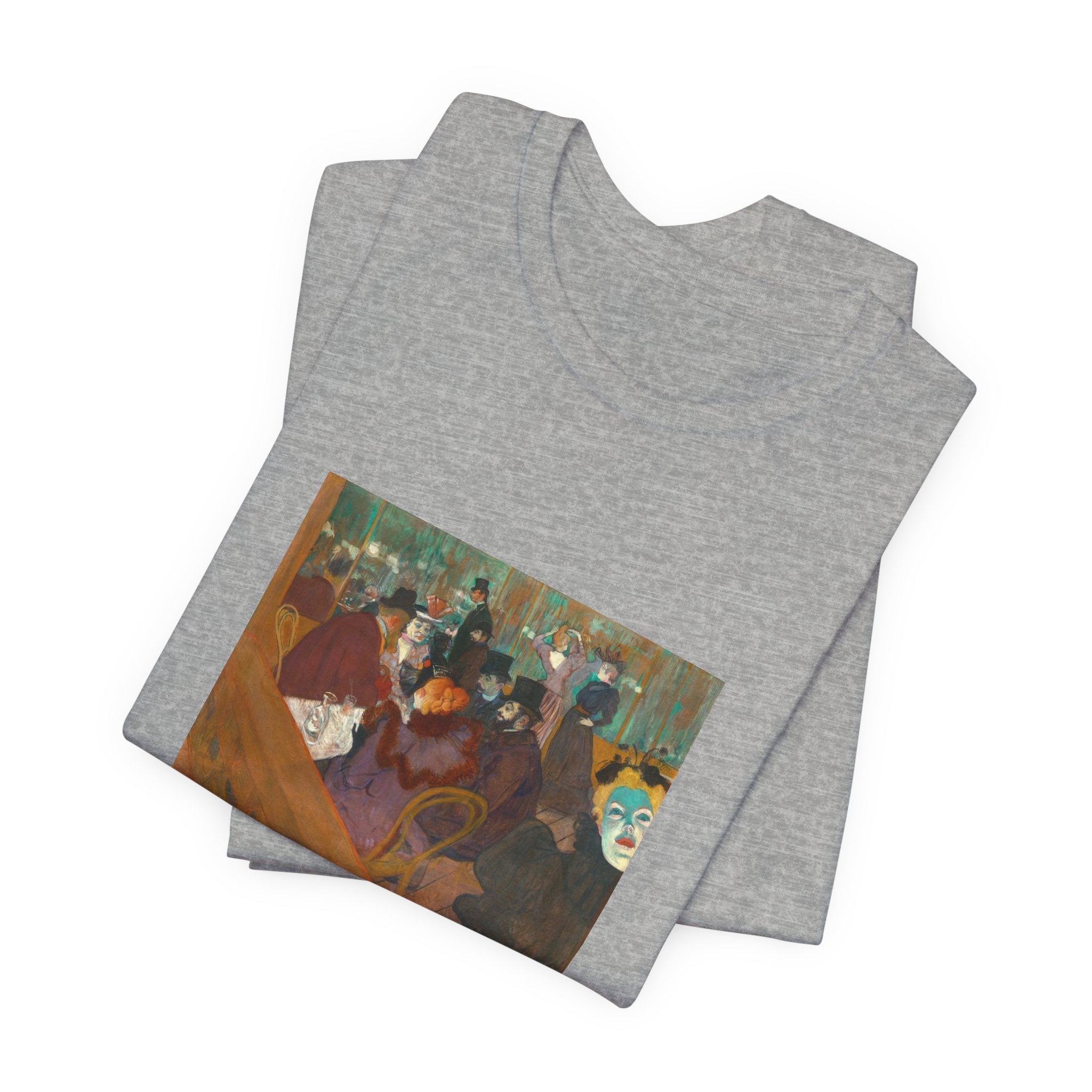 Masters of Art Henri de Toulouse–Lautrec At the Moulin Rouge Unisex Jersey Short Sleeve T-Shirt - POPvault