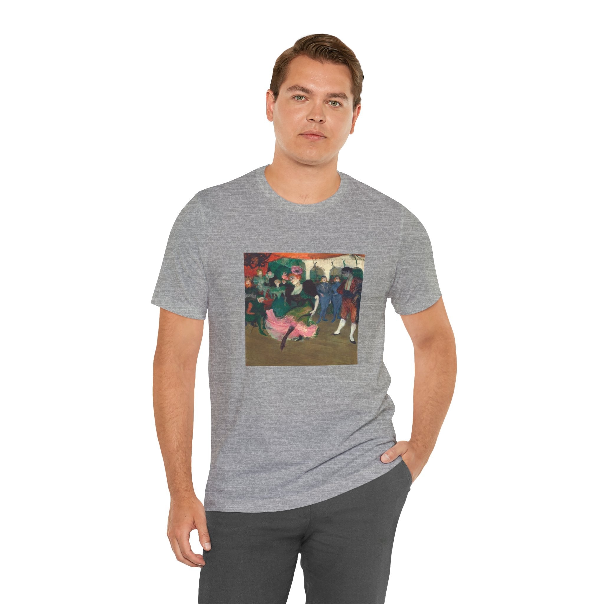 Masters of Art Henri de Toulouse–Lautrec Marcelle Lender Dancing the Bolero in Chilpéric Unisex Jersey Short Sleeve T-Shirt - POPvault