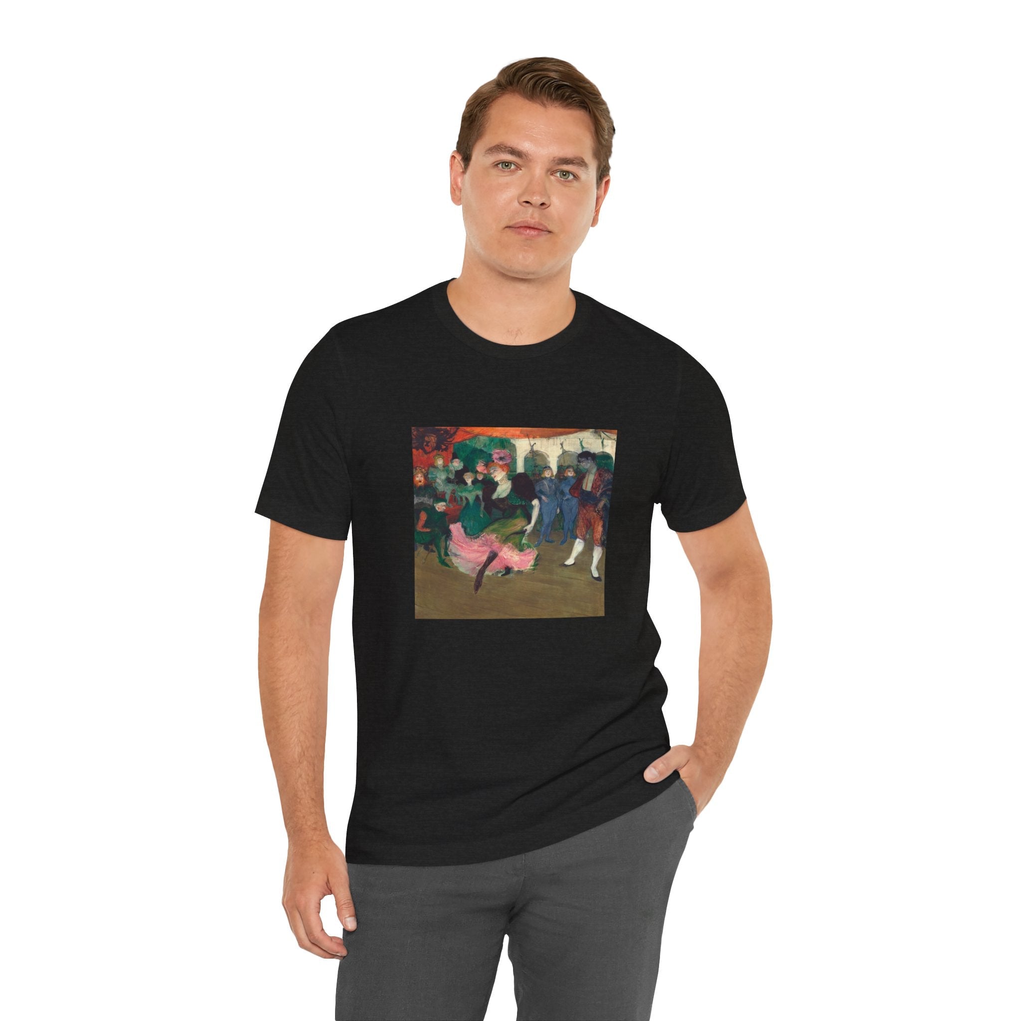 Masters of Art Henri de Toulouse–Lautrec Marcelle Lender Dancing the Bolero in Chilpéric Unisex Jersey Short Sleeve T-Shirt - POPvault