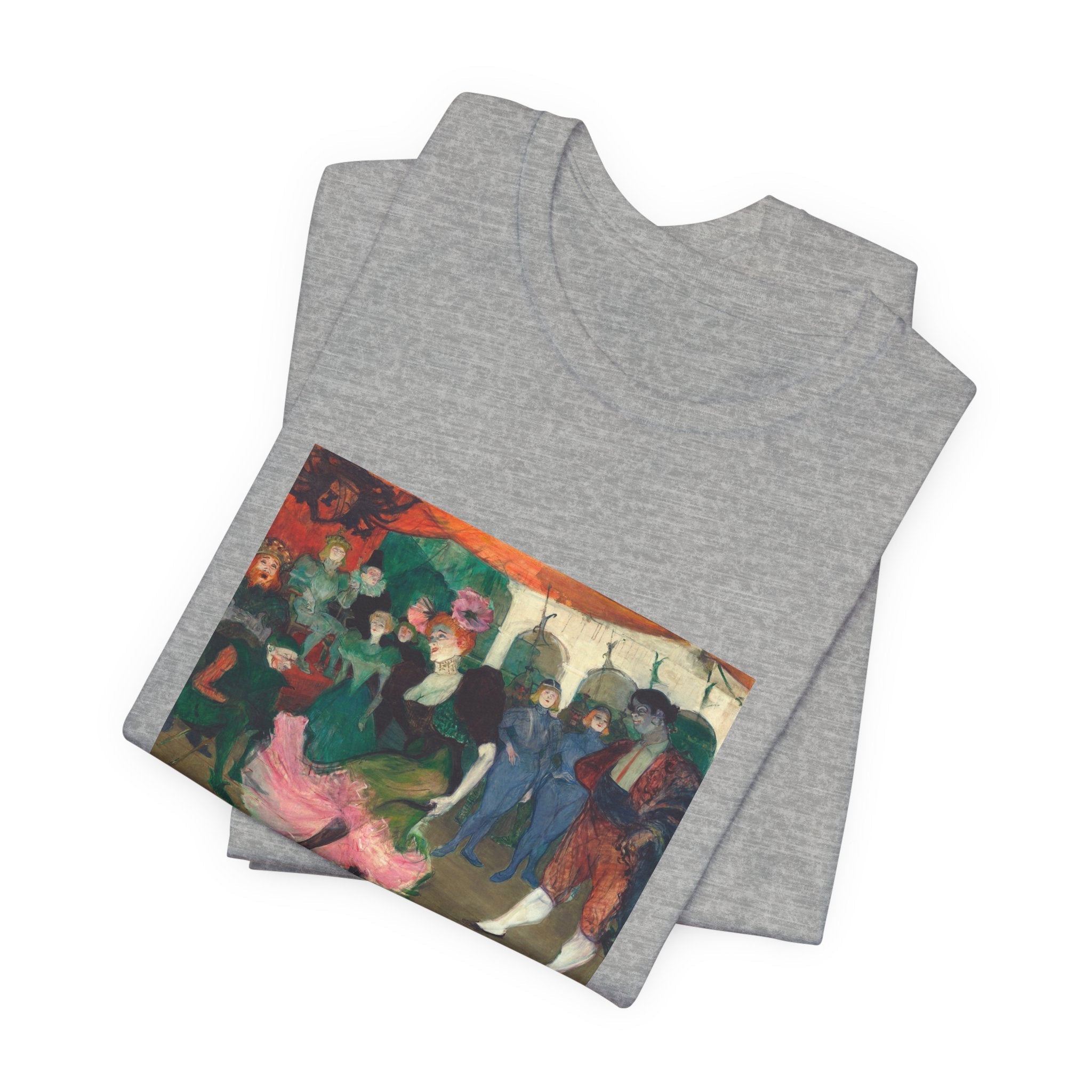Masters of Art Henri de Toulouse–Lautrec Marcelle Lender Dancing the Bolero in Chilpéric Unisex Jersey Short Sleeve T-Shirt - POPvault