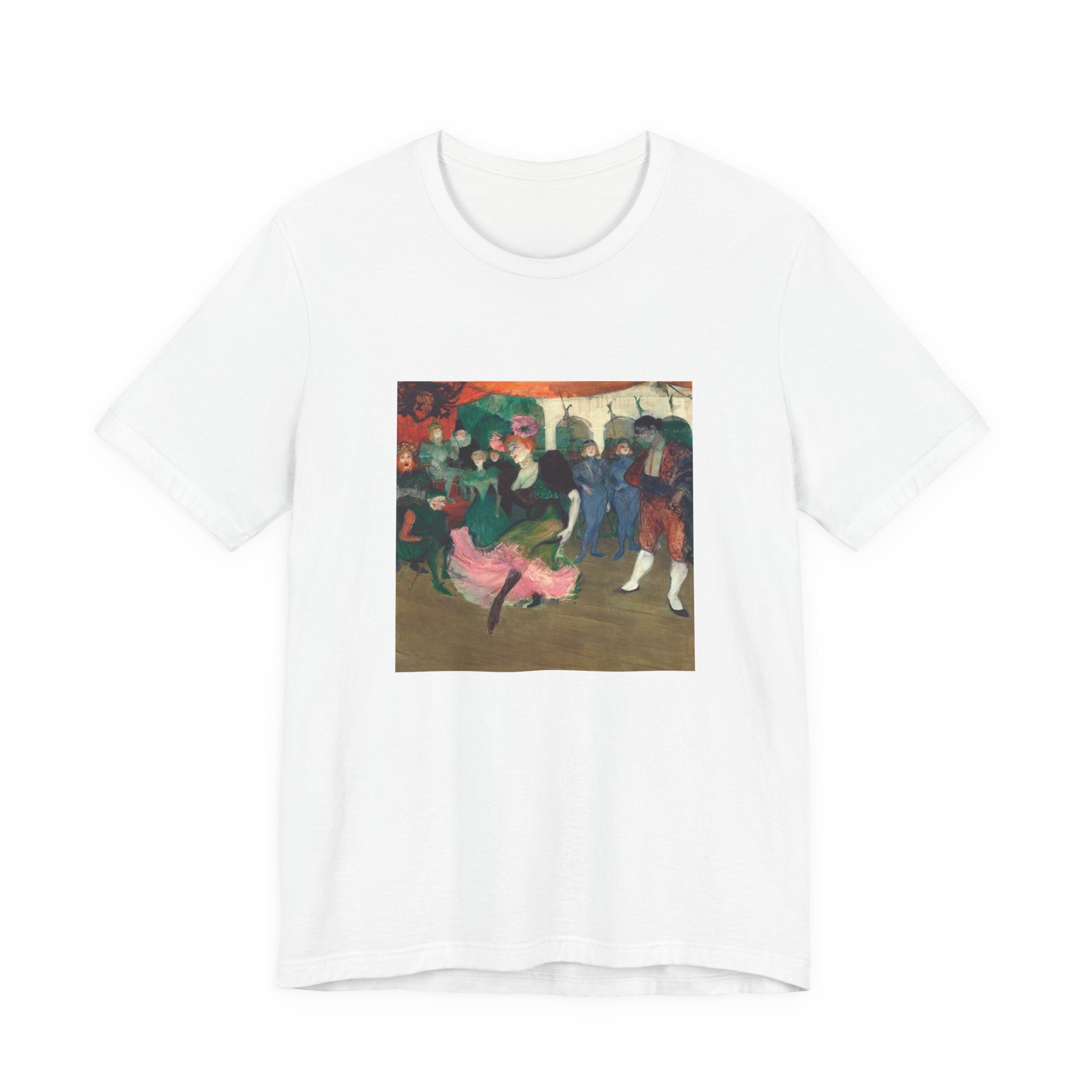 Masters of Art Henri de Toulouse–Lautrec Marcelle Lender Dancing the Bolero in Chilpéric Unisex Jersey Short Sleeve T-Shirt - POPvault
