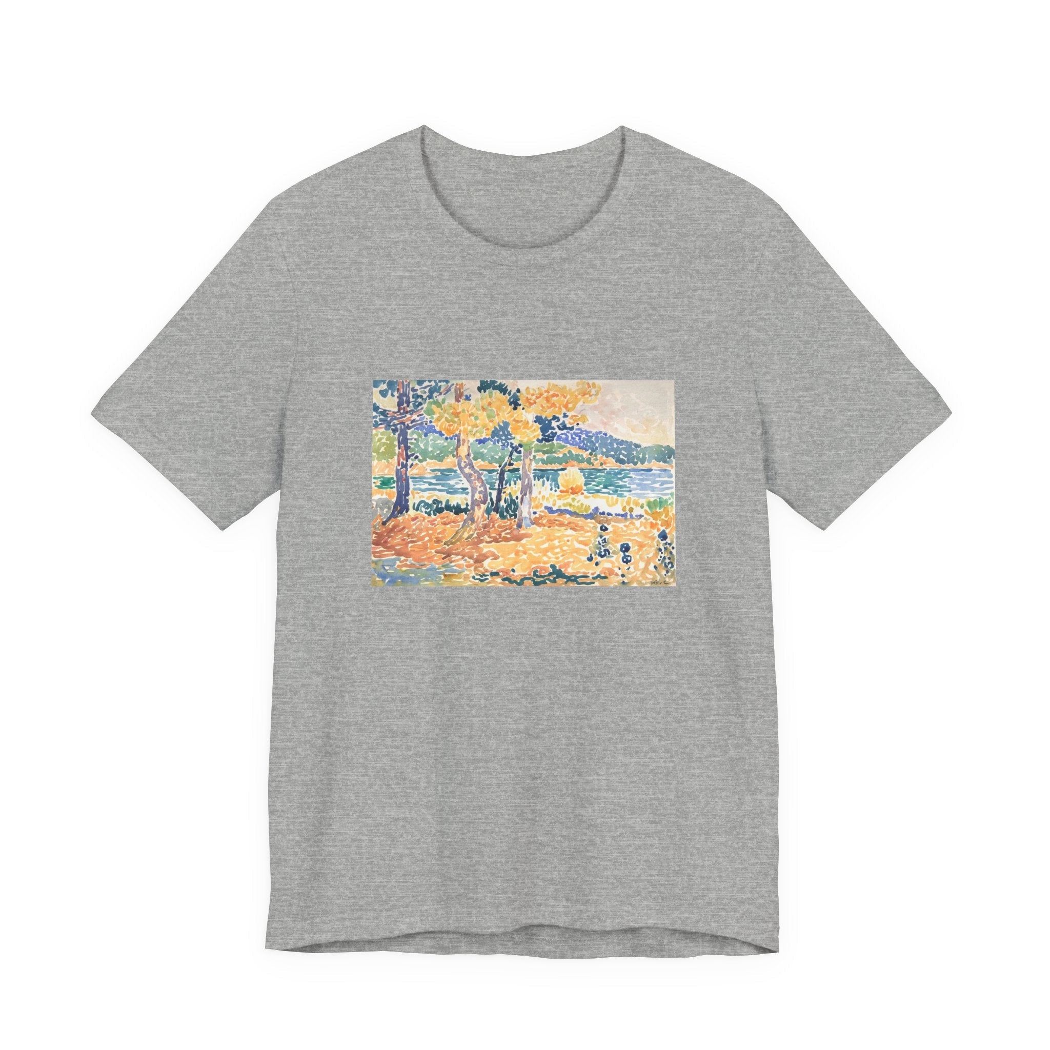 Masters of Art Henri - Edmond Cross Pines on the Coastline Unisex Jersey Short Sleeve T-Shirt - POPvault