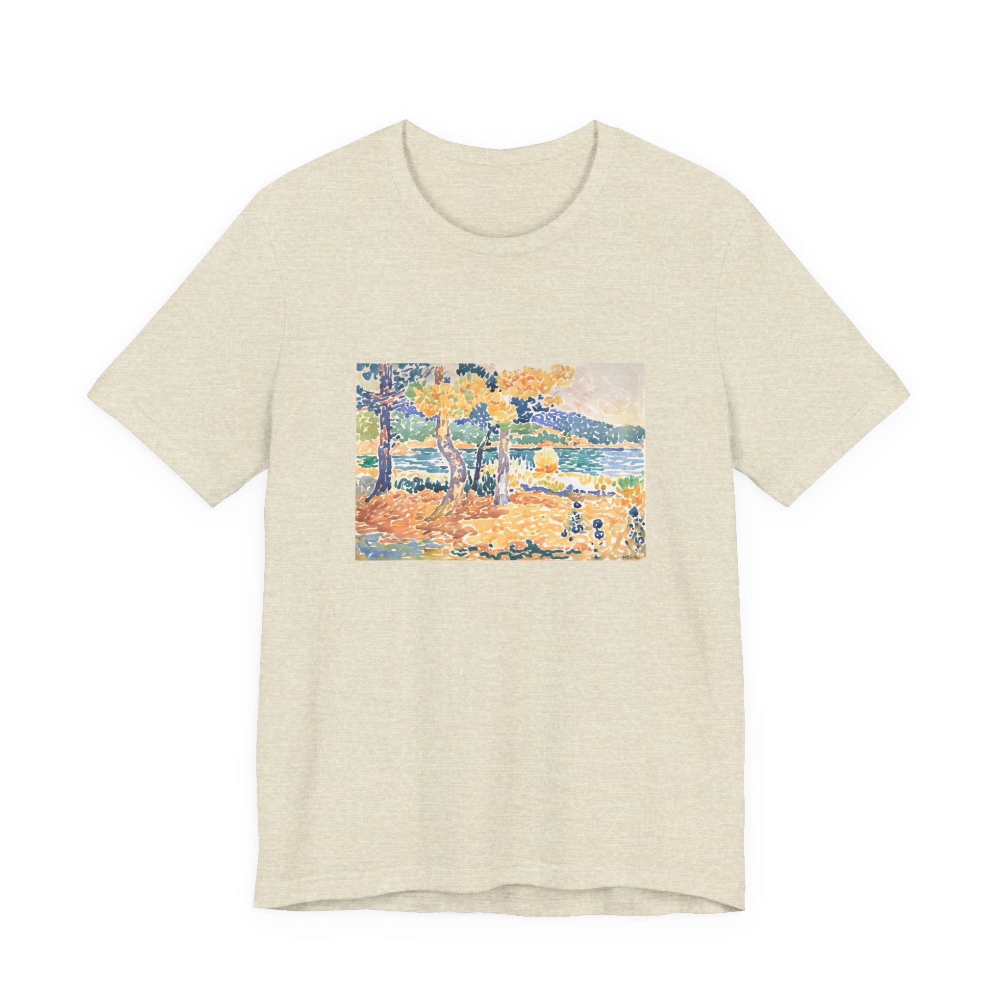 Masters of Art Henri - Edmond Cross Pines on the Coastline Unisex Jersey Short Sleeve T-Shirt - POPvault