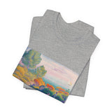 Masters of Art Henri - Edmond Cross Two Women by the Shore, Mediterranean Unisex Jersey Short Sleeve T-Shirt - POPvault