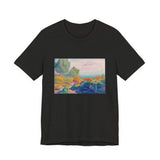 Masters of Art Henri - Edmond Cross Two Women by the Shore, Mediterranean Unisex Jersey Short Sleeve T-Shirt - POPvault