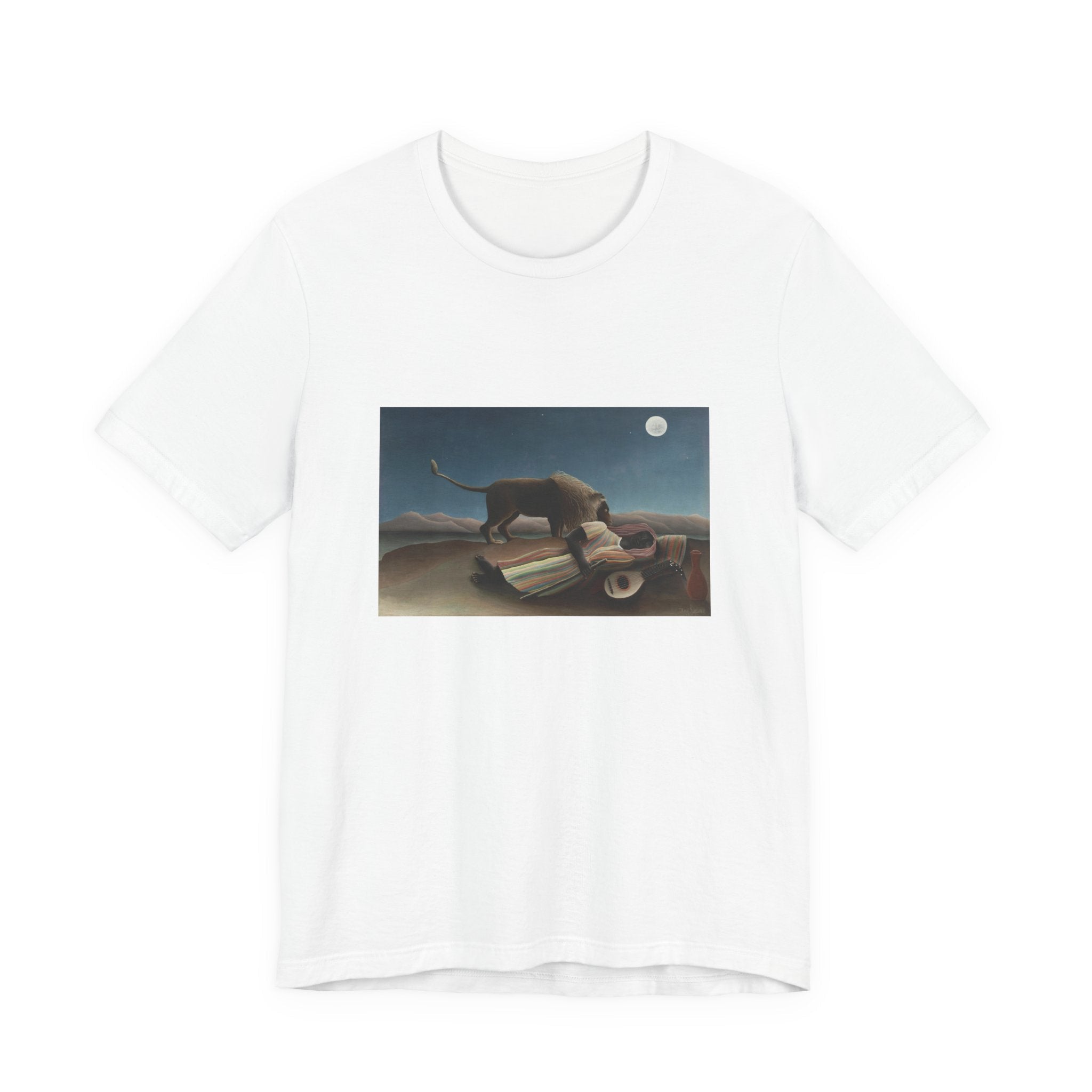 Masters of Art Henri Rousseau's The Sleeping Gypsy Unisex Jersey Short Sleeve T-Shirt - POPvault