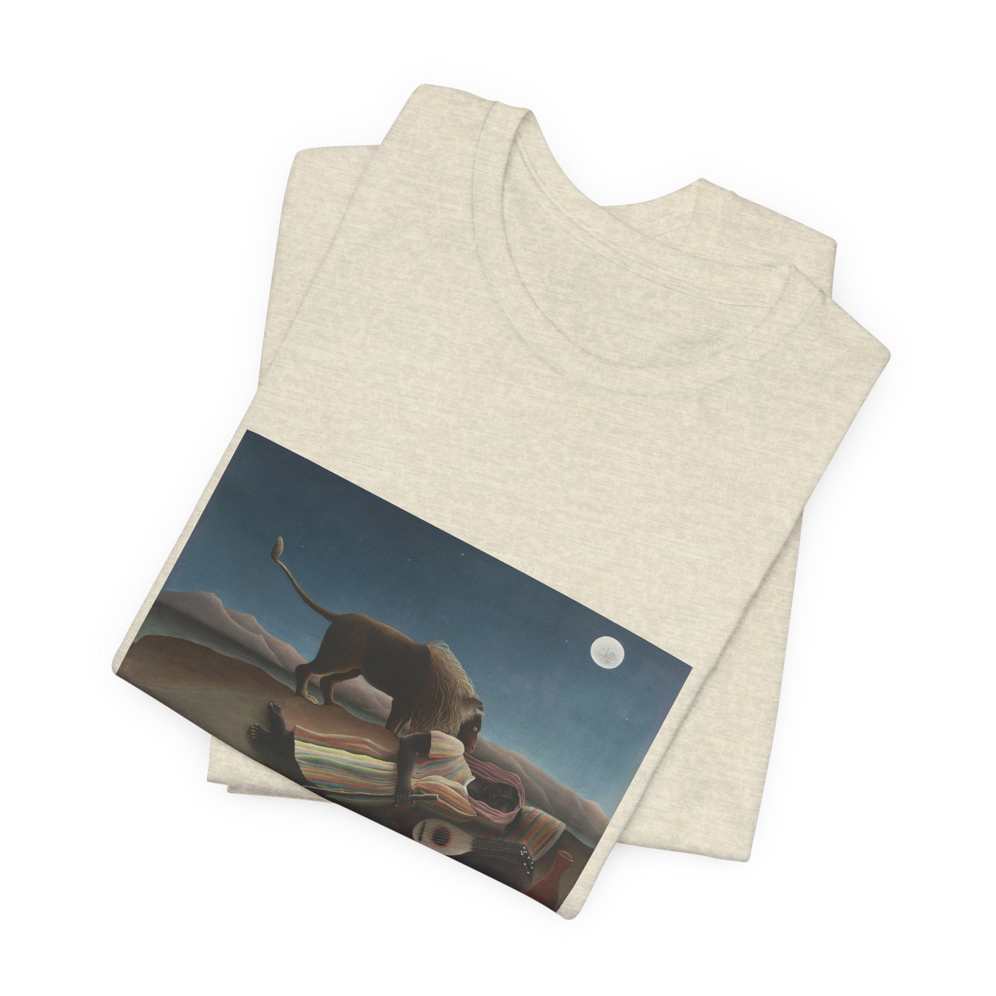 Masters of Art Henri Rousseau's The Sleeping Gypsy Unisex Jersey Short Sleeve T-Shirt - POPvault