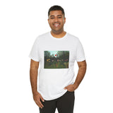 Masters of Art Henri Rousseau's Virgin Forest with Sunset Unisex Jersey Short Sleeve T-Shirt - POPvault