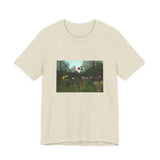 Masters of Art Henri Rousseau's Virgin Forest with Sunset Unisex Jersey Short Sleeve T-Shirt - POPvault