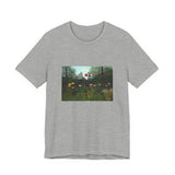 Masters of Art Henri Rousseau's Virgin Forest with Sunset Unisex Jersey Short Sleeve T-Shirt - POPvault