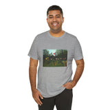 Masters of Art Henri Rousseau's Virgin Forest with Sunset Unisex Jersey Short Sleeve T-Shirt - POPvault