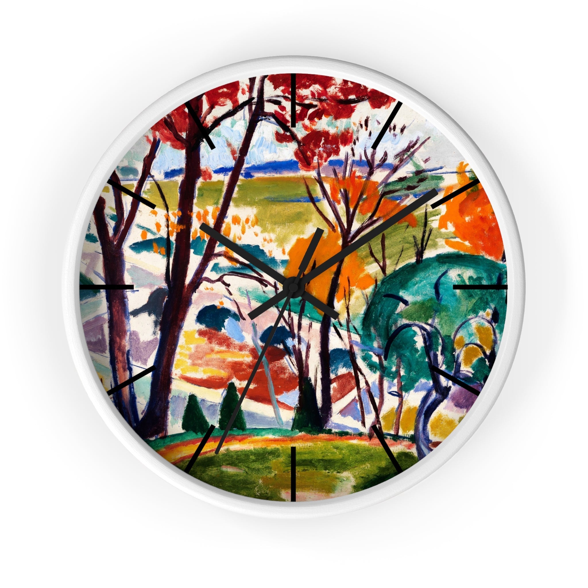 Masters of Art Henry Lyman Sayen Landscape, Bridge, Huntingdon Valley Premium Wall Clock - POPvault