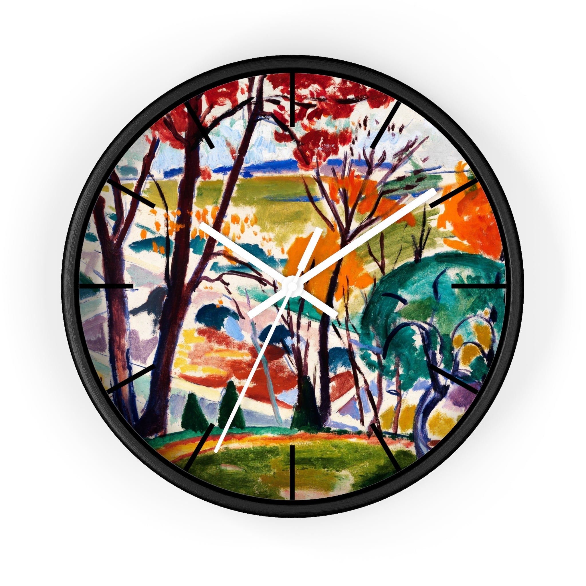 Masters of Art Henry Lyman Sayen Landscape, Bridge, Huntingdon Valley Premium Wall Clock - POPvault