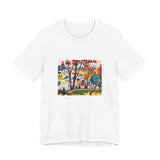 Masters of Art Henry Lyman Sayen Landscape, Bridge, Huntingdon Valley Unisex Jersey Short Sleeve T-Shirt - POPvault