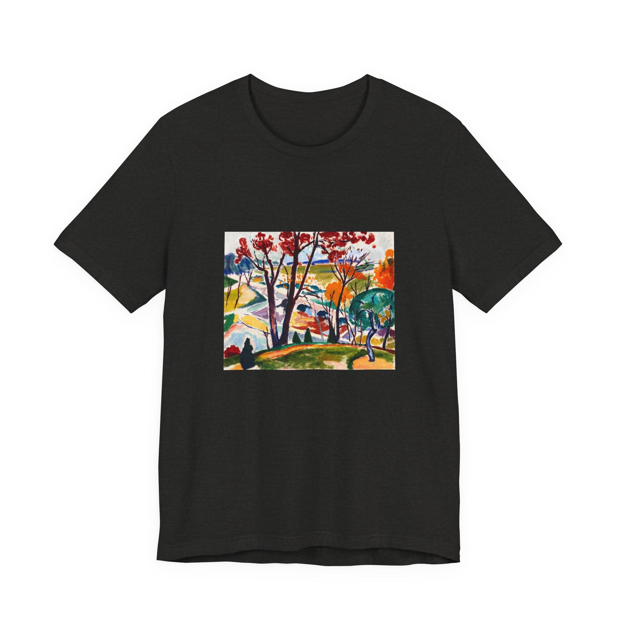 Masters of Art Henry Lyman Sayen Landscape, Bridge, Huntingdon Valley Unisex Jersey Short Sleeve T-Shirt - POPvault
