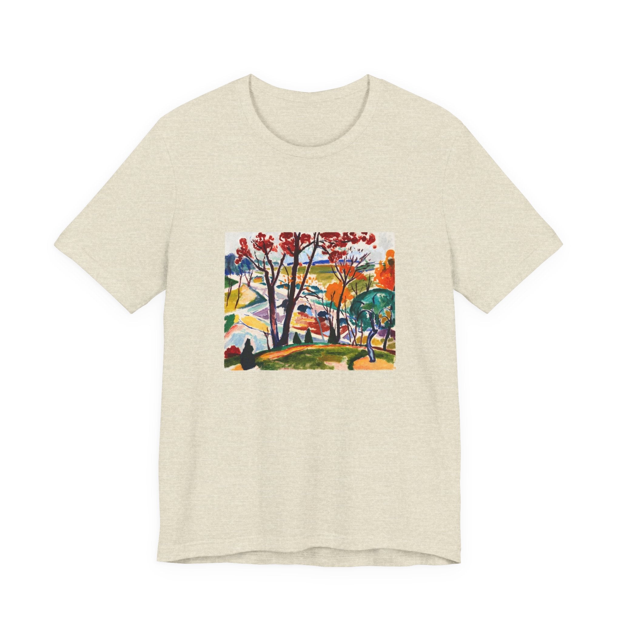 Masters of Art Henry Lyman Sayen Landscape, Bridge, Huntingdon Valley Unisex Jersey Short Sleeve T-Shirt - POPvault