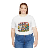 Masters of Art Henry Lyman Sayen Landscape, Bridge, Huntingdon Valley Unisex Jersey Short Sleeve T-Shirt - POPvault