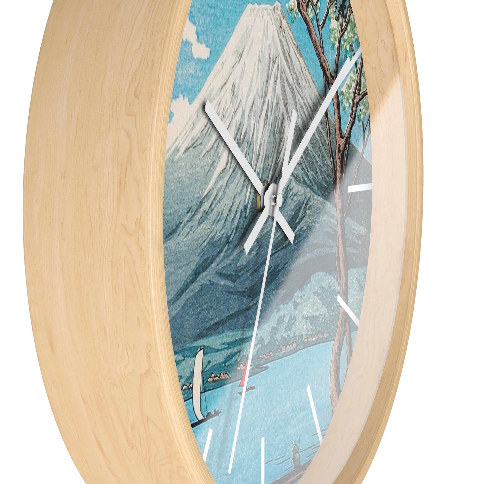 Masters of Art Hiroaki Takahashi Mount Fuji from Lake Yamanaka Premium Wall Clock - POPvault