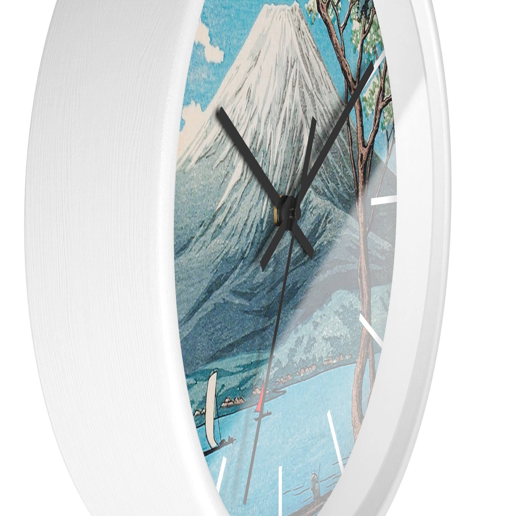 Masters of Art Hiroaki Takahashi Mount Fuji from Lake Yamanaka Premium Wall Clock - POPvault