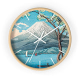 Masters of Art Hiroaki Takahashi Mount Fuji from Lake Yamanaka Premium Wall Clock - POPvault