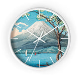 Masters of Art Hiroaki Takahashi Mount Fuji from Lake Yamanaka Premium Wall Clock - POPvault