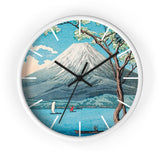 Masters of Art Hiroaki Takahashi Mount Fuji from Lake Yamanaka Premium Wall Clock - POPvault