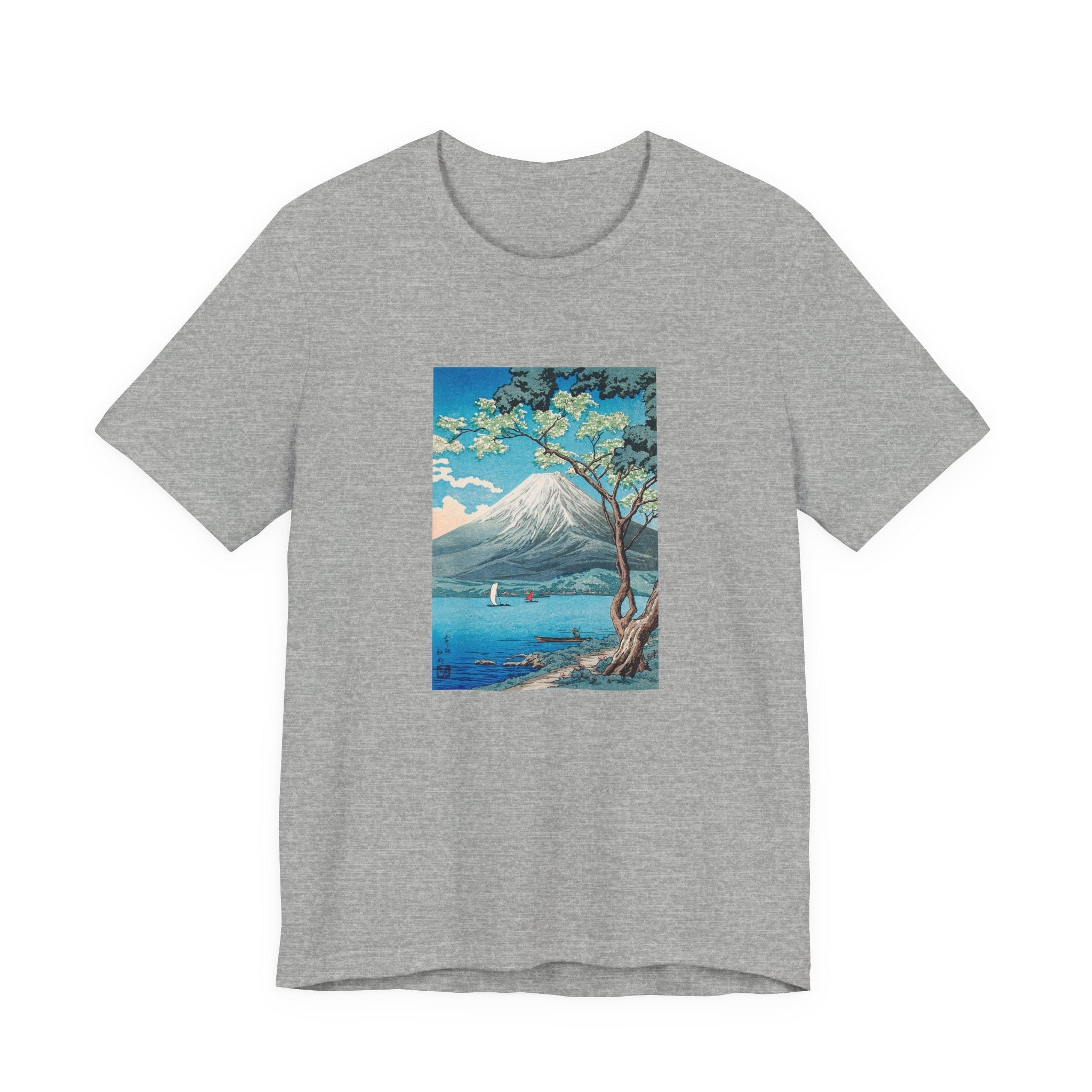 Masters of Art Hiroaki Takahashi Mount Fuji from Lake Yamanaka Unisex Jersey Short Sleeve T-Shirt - POPvault