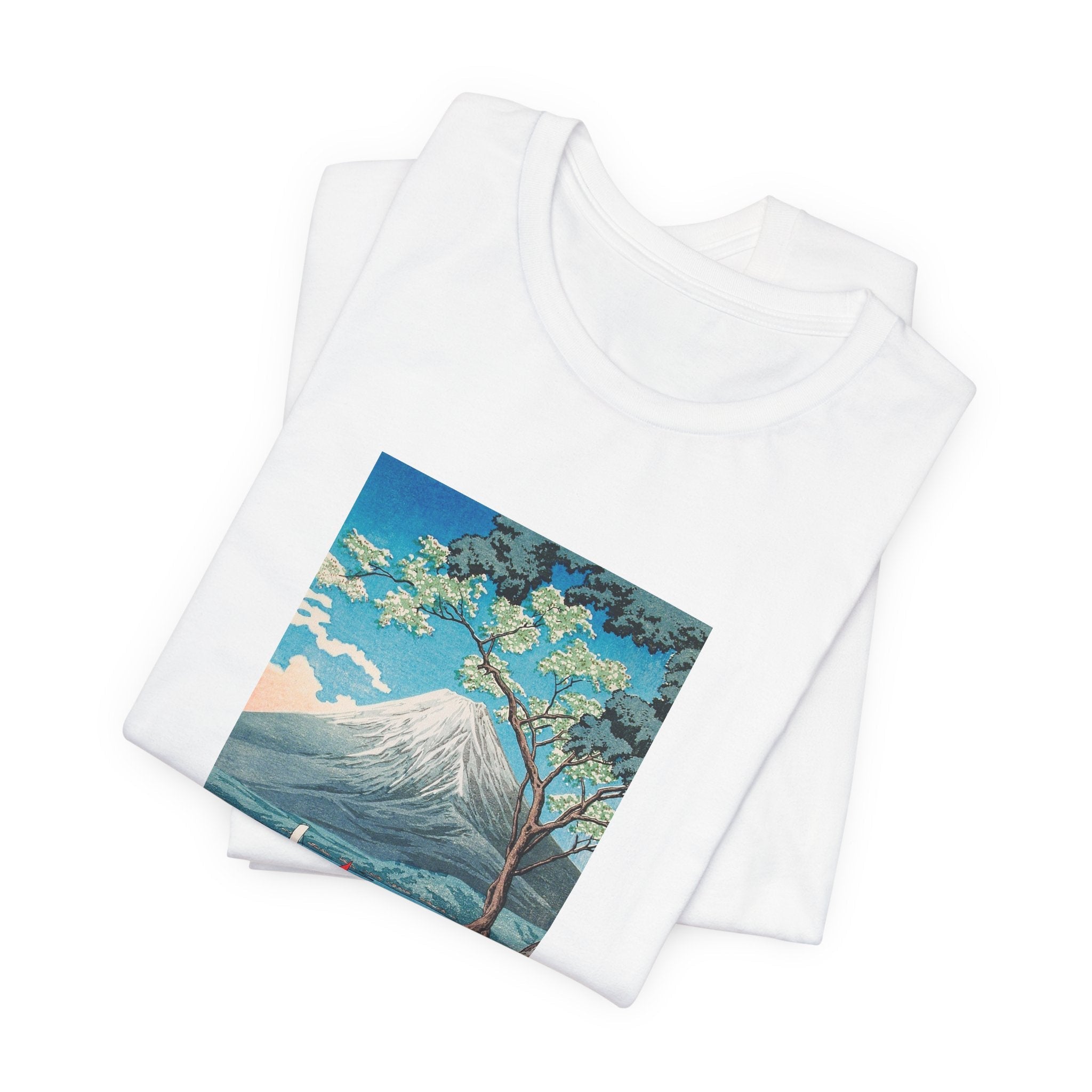 Masters of Art Hiroaki Takahashi Mount Fuji from Lake Yamanaka Unisex Jersey Short Sleeve T-Shirt - POPvault