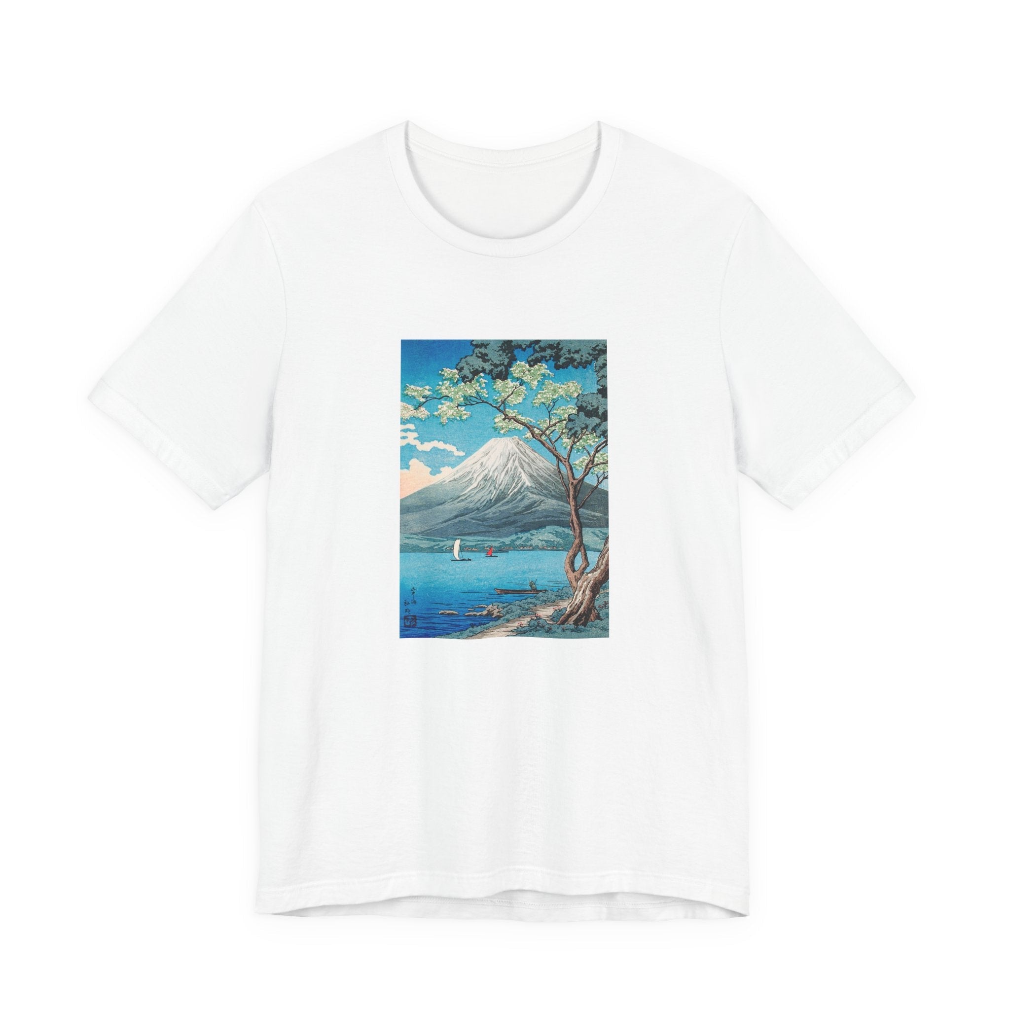 Masters of Art Hiroaki Takahashi Mount Fuji from Lake Yamanaka Unisex Jersey Short Sleeve T-Shirt - POPvault