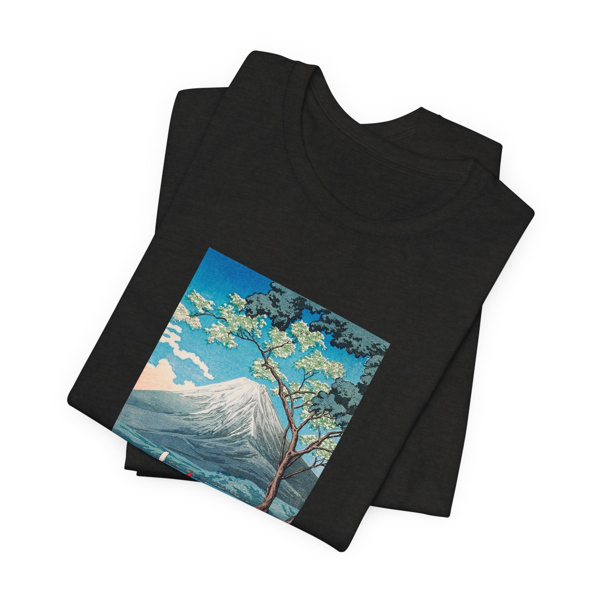 Masters of Art Hiroaki Takahashi Mount Fuji from Lake Yamanaka Unisex Jersey Short Sleeve T-Shirt - POPvault