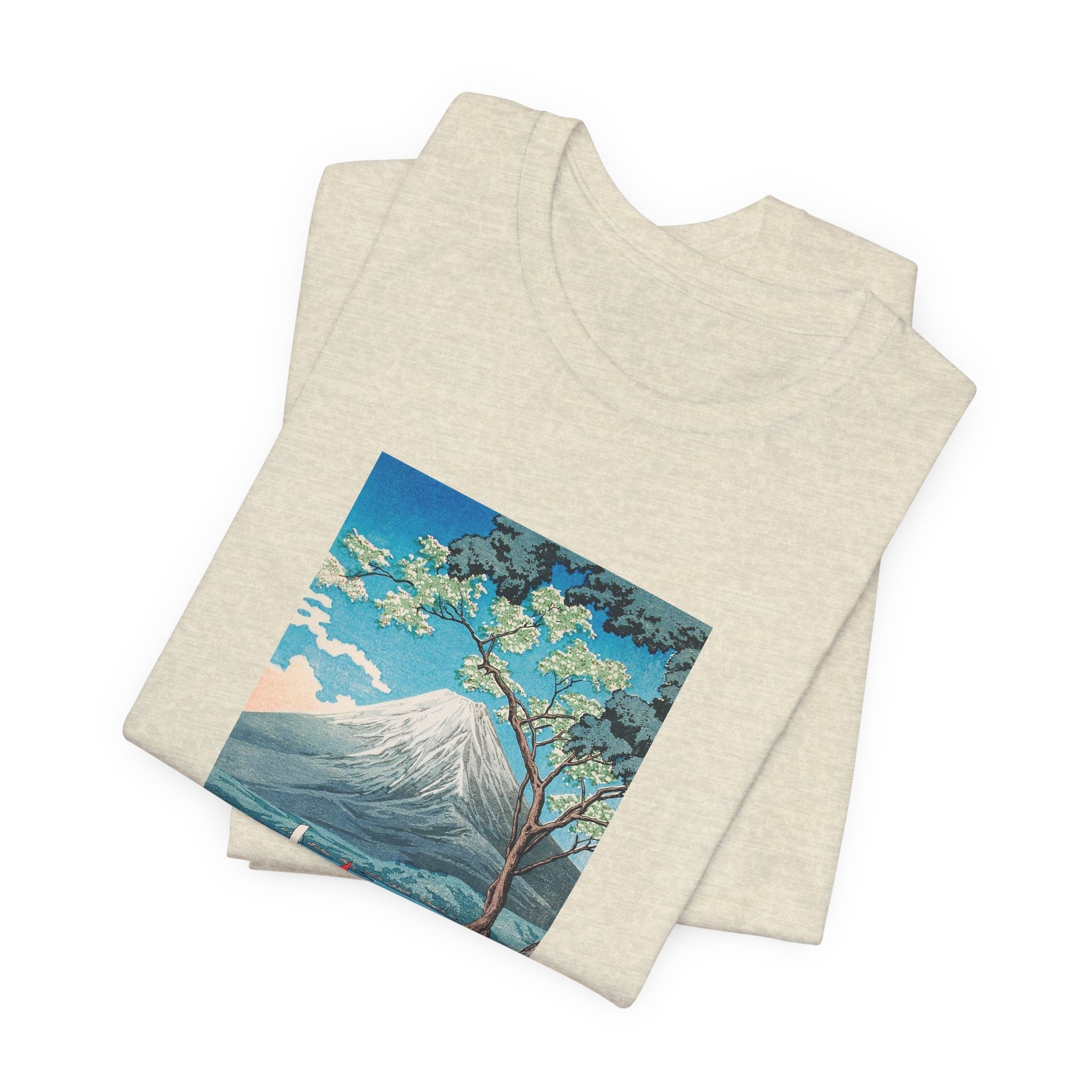Masters of Art Hiroaki Takahashi Mount Fuji from Lake Yamanaka Unisex Jersey Short Sleeve T-Shirt - POPvault
