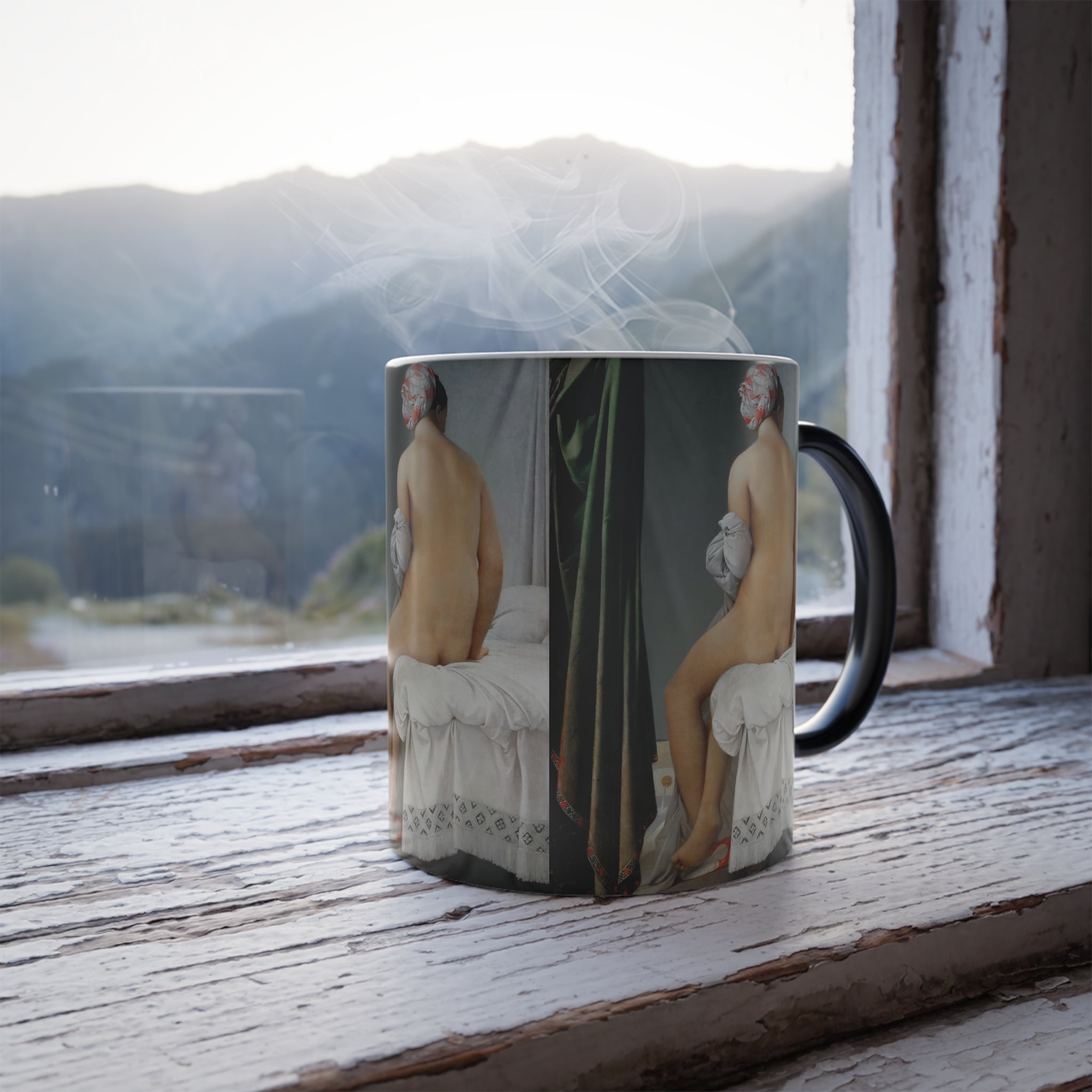 Masters of Art Jean Auguste Dominique Ingres's The Valpinçon Bather - Color Morphing 11oz Mug - POPvault