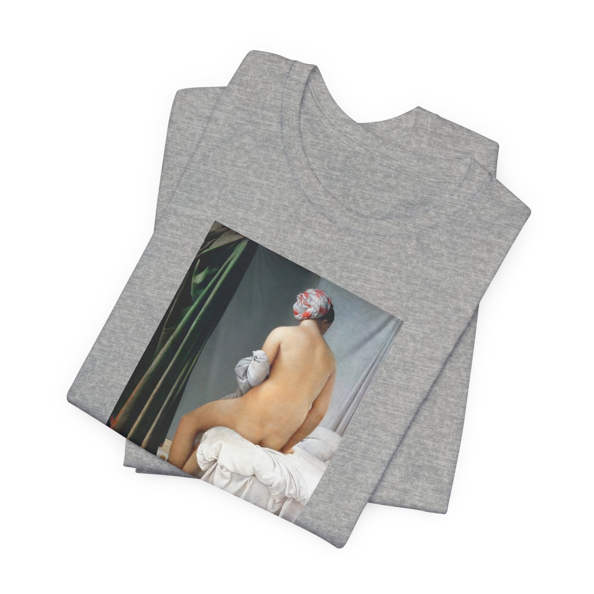 Masters of Art Jean Auguste Dominique Ingres's The Valpinçon Bather Unisex Jersey Short Sleeve T-Shirt - POPvault