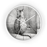 Masters of Art Jean Bernard Sitting Cat, From Behind Premium Wall Clock - POPvault