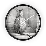 Masters of Art Jean Bernard Sitting Cat, From Behind Premium Wall Clock - POPvault