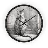 Masters of Art Jean Bernard Sitting Cat, From Behind Premium Wall Clock - POPvault