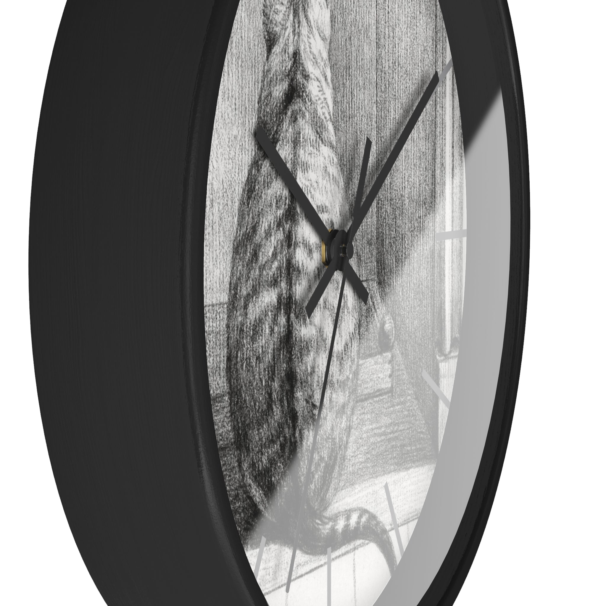 Masters of Art Jean Bernard Sitting Cat, From Behind Premium Wall Clock - POPvault