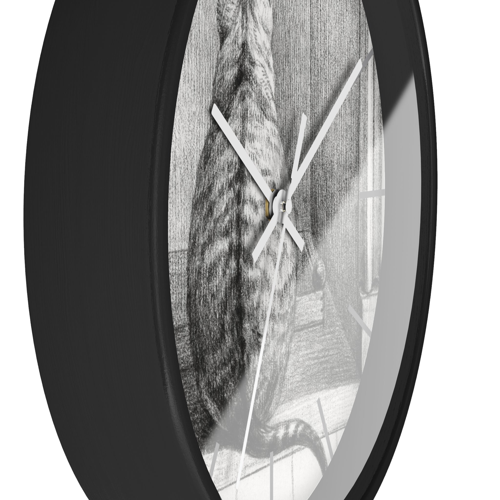 Masters of Art Jean Bernard Sitting Cat, From Behind Premium Wall Clock - POPvault